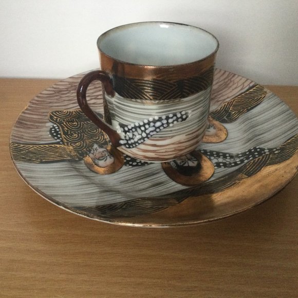 Vintage made in Japan porcelain eggshell porcelain plate and small cup demitasse - Picture 2 of 5